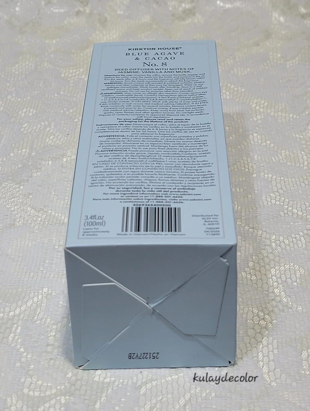 Kirkton House Blue Agave & Cacao No. 8 Reed Diffuser - 3.4 Fl oz. (100mL)